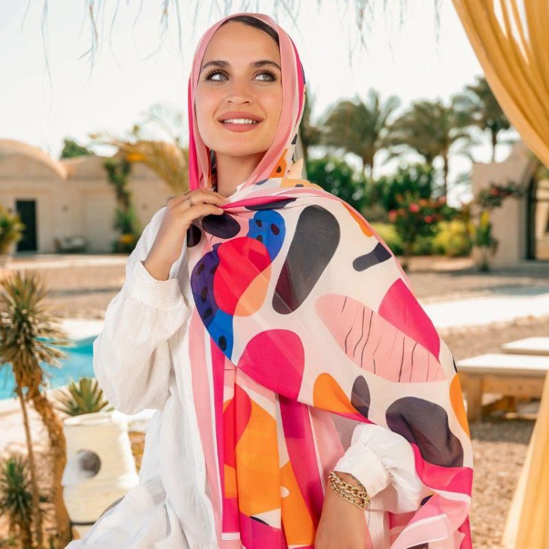 Printed Chiffon Scarf 003