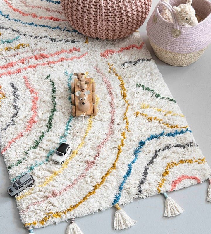 Rainbow Shaggy Kilim Noll248