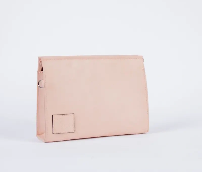 baby pink velvet clutch bag