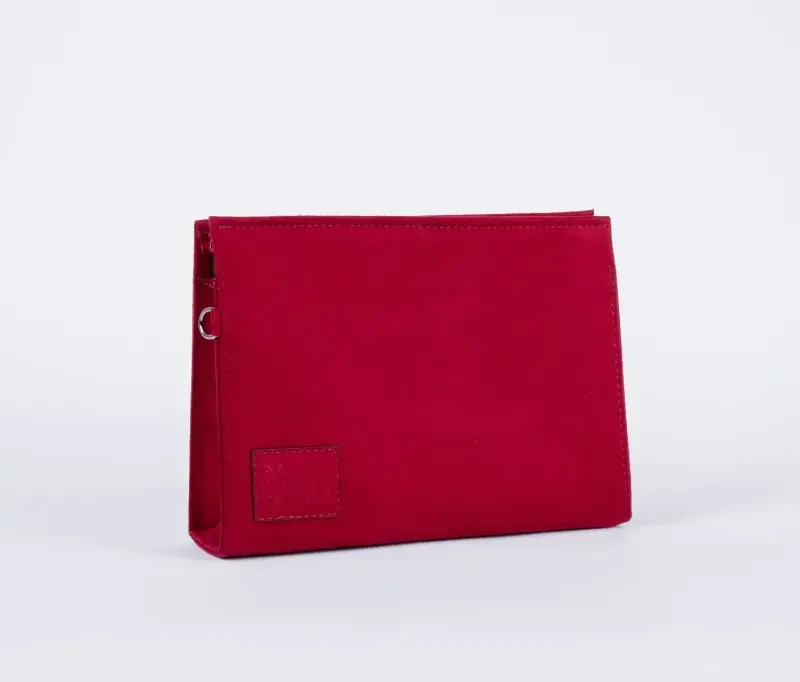 Dark Red velvet clutch bag