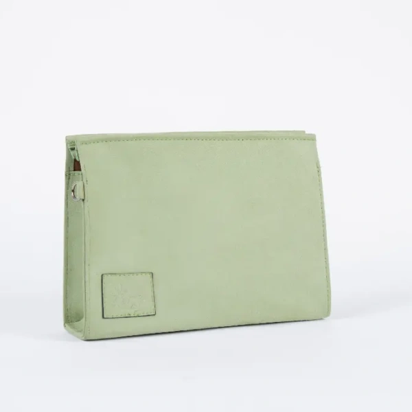 mint green velver clutch bag