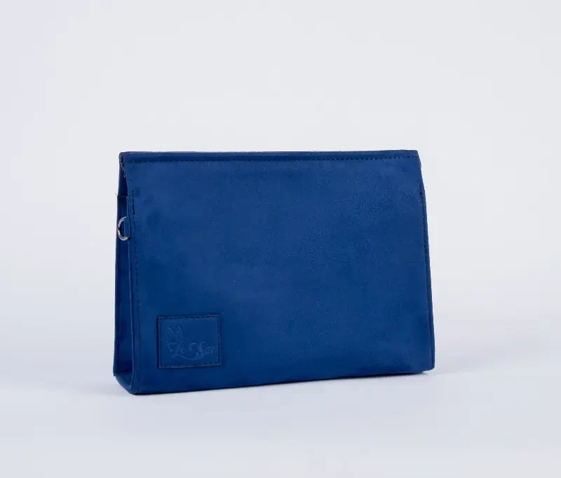 Royal Blue velvet clutch bag