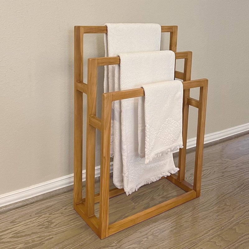 Wooden Towel Stand - Triple Bar Rack DE022