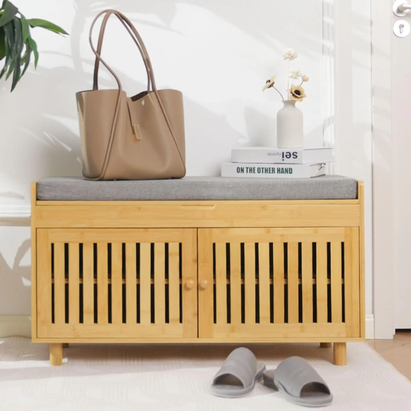 Entryway Shoe Cabinet with Hidden Storage and Double Drawers DE011