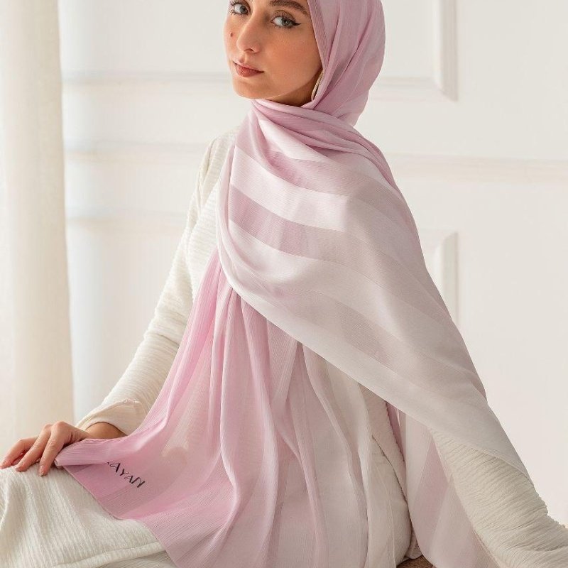 Gradient Crinkle Satin Scarf 028